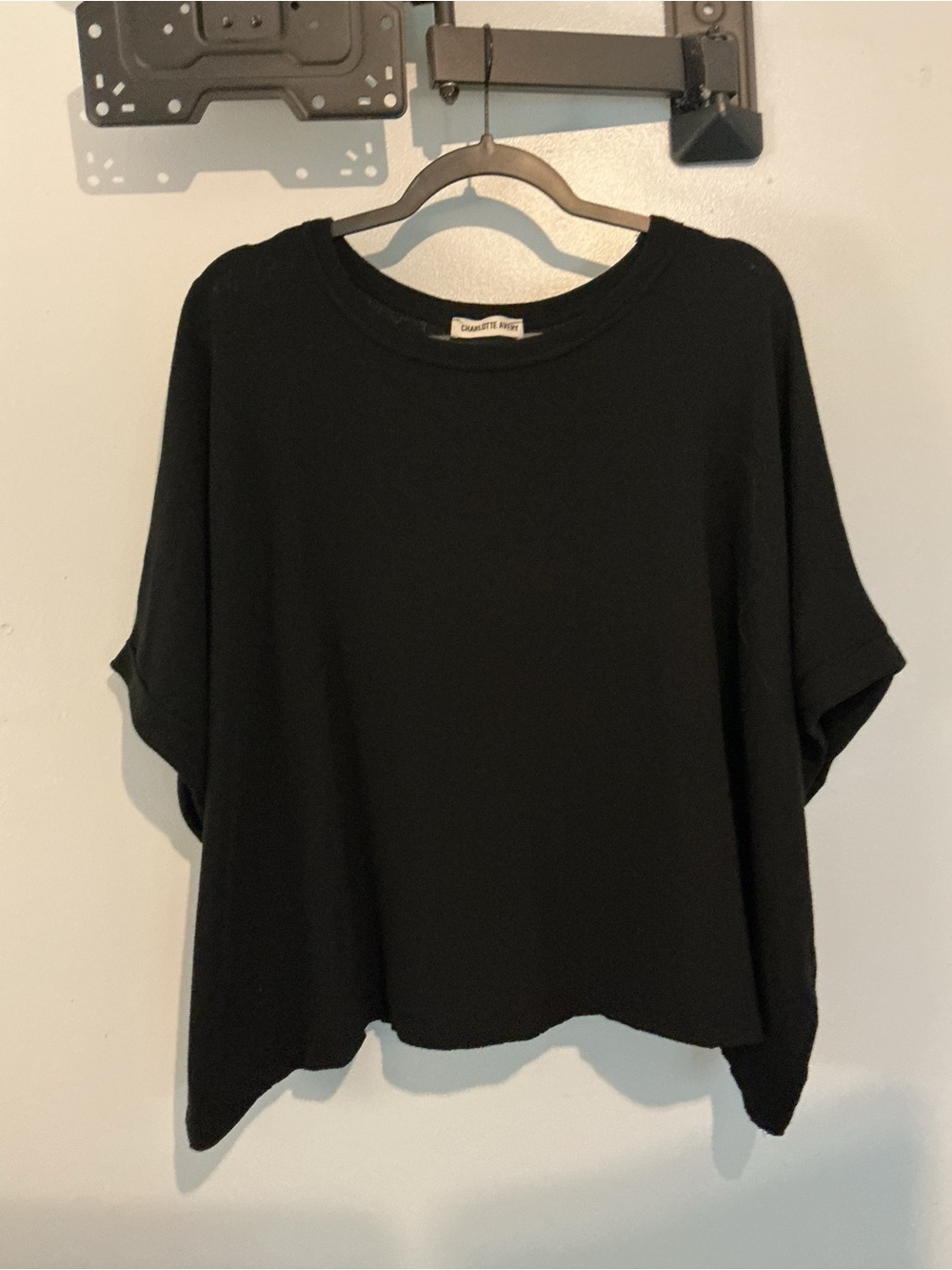Everyday Relaxed Black Boxy Short Sleeve Top